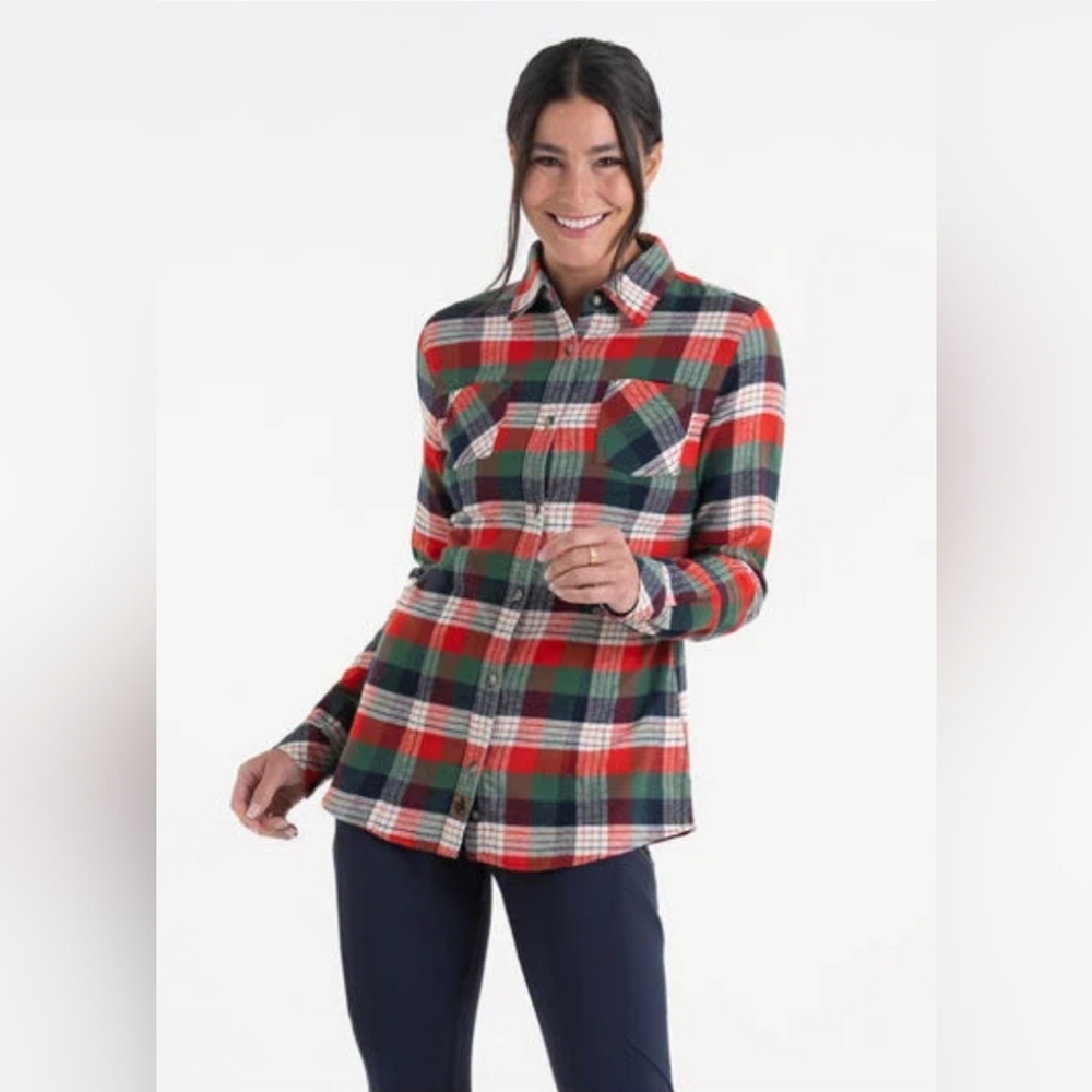 Legendary Whitetails Cottage Escape Flannel Plaid Shirt Womens XL Cotton